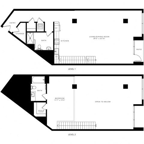 the floor plan of the upper and lower floor of a house